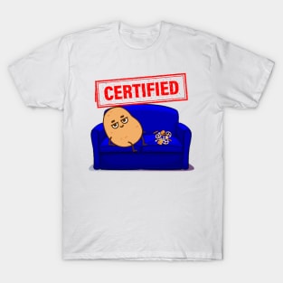 Funny Certified Couch Potato TV and Movie Fan T-Shirt